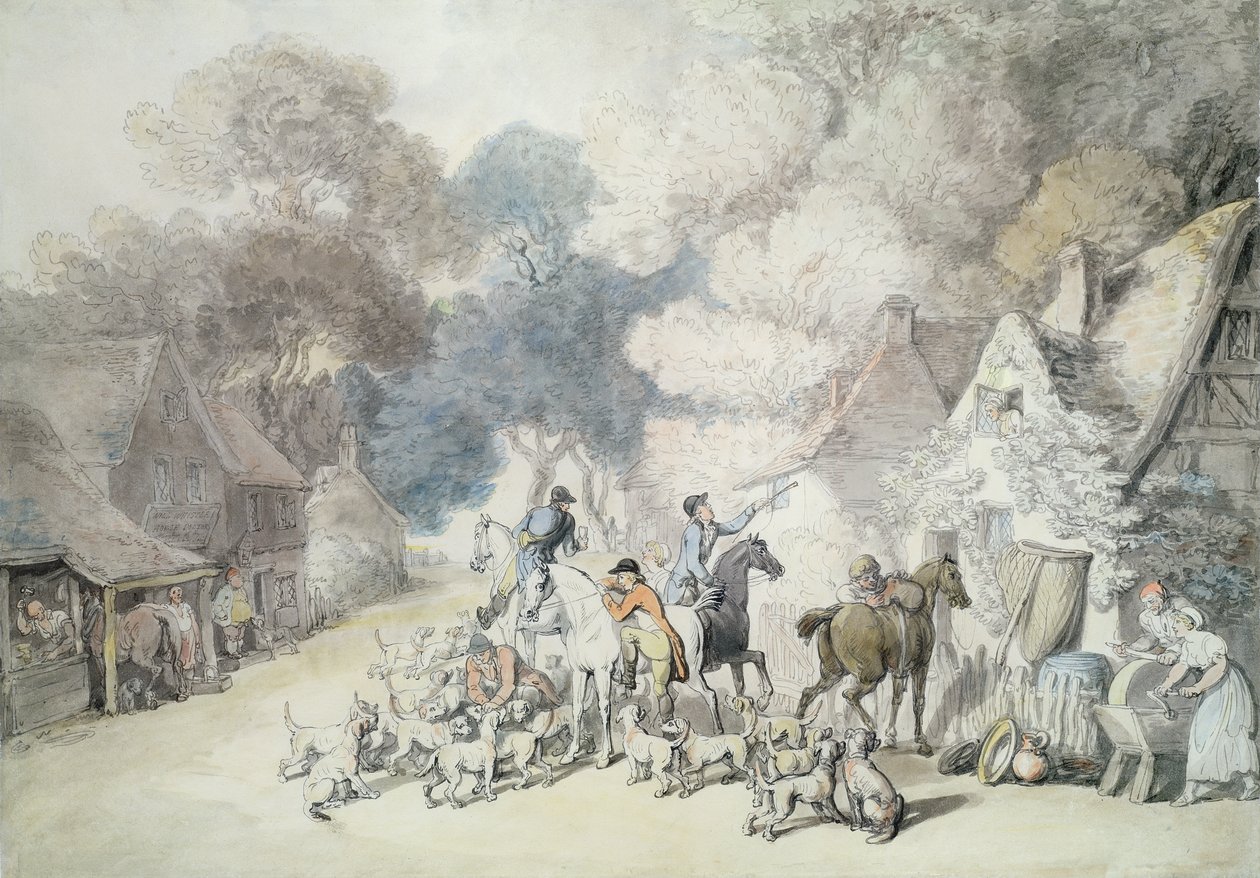 Uitgaan in de Ochtend, een Scène in Windsor Forest, c.1801 door Thomas Rowlandson