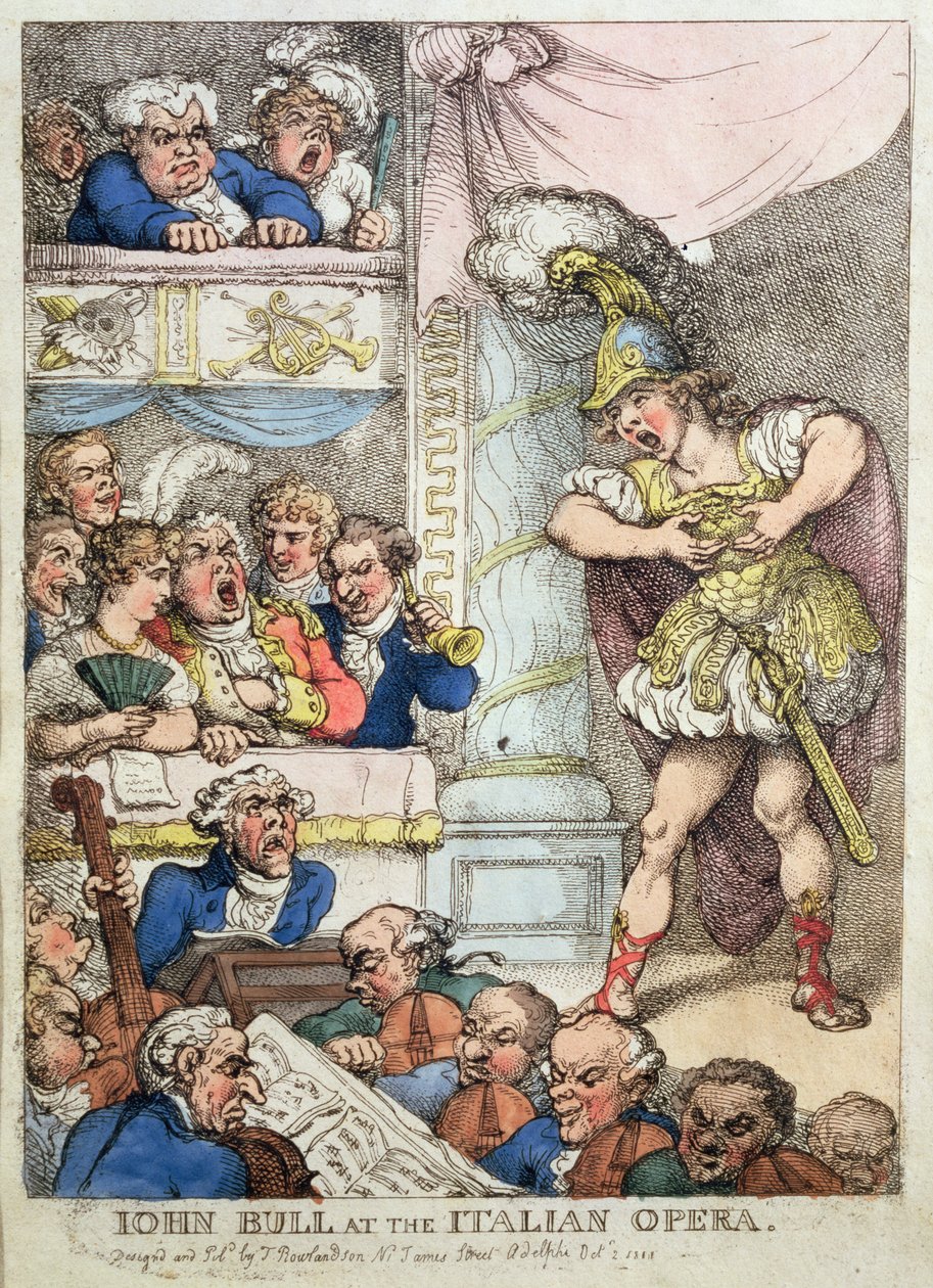 John Bull bij de Italiaanse opera, 1811 door Thomas Rowlandson