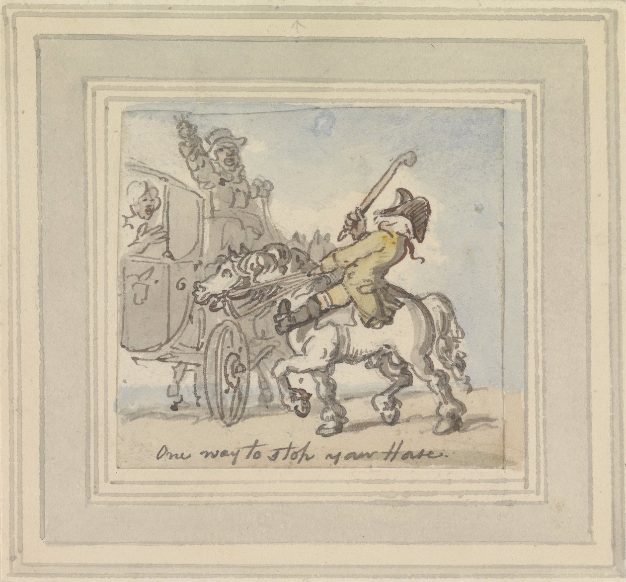 Een manier om je paard te stoppen door Thomas Rowlandson