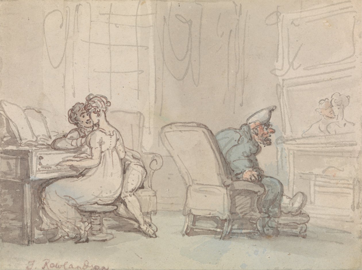 Reflecties, of de muziekles door Thomas Rowlandson