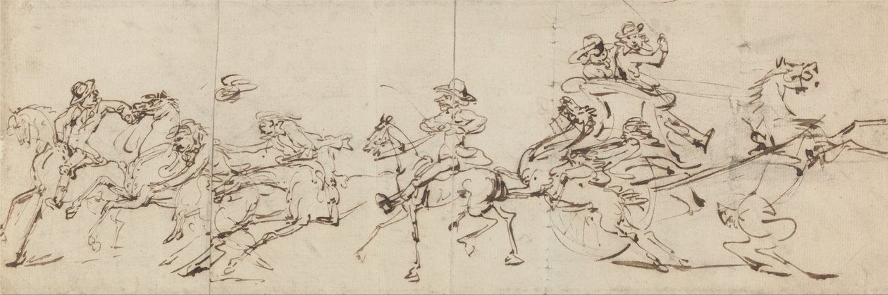 Rij- en rijongelukken door Thomas Rowlandson