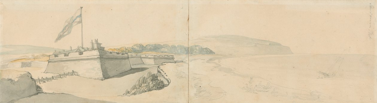 Sandown Fort door Thomas Rowlandson