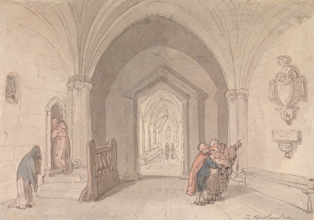 Scène in een Klooster door Thomas Rowlandson