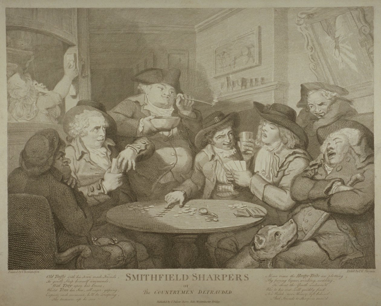 Smithfield oplichters, of de boeren bedrogen, ca. 1787 door Thomas Rowlandson
