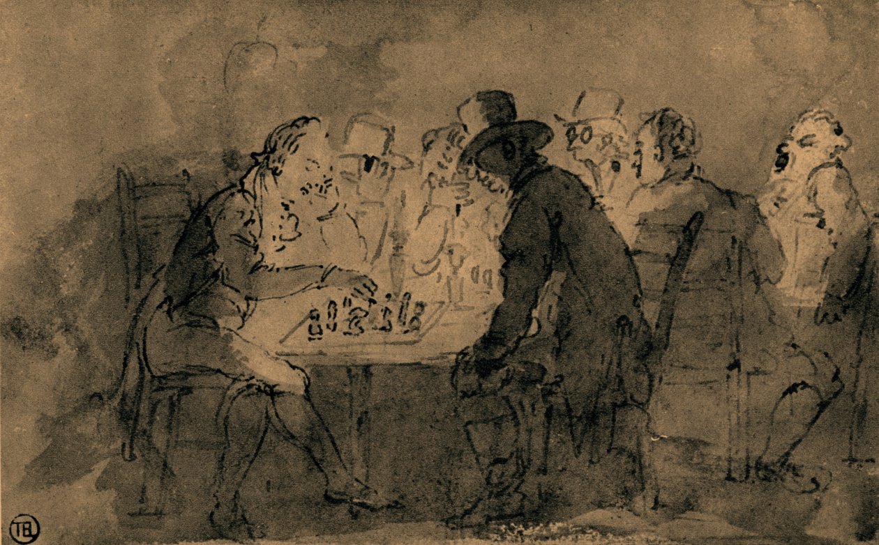 De Schaakspelers door Thomas Rowlandson
