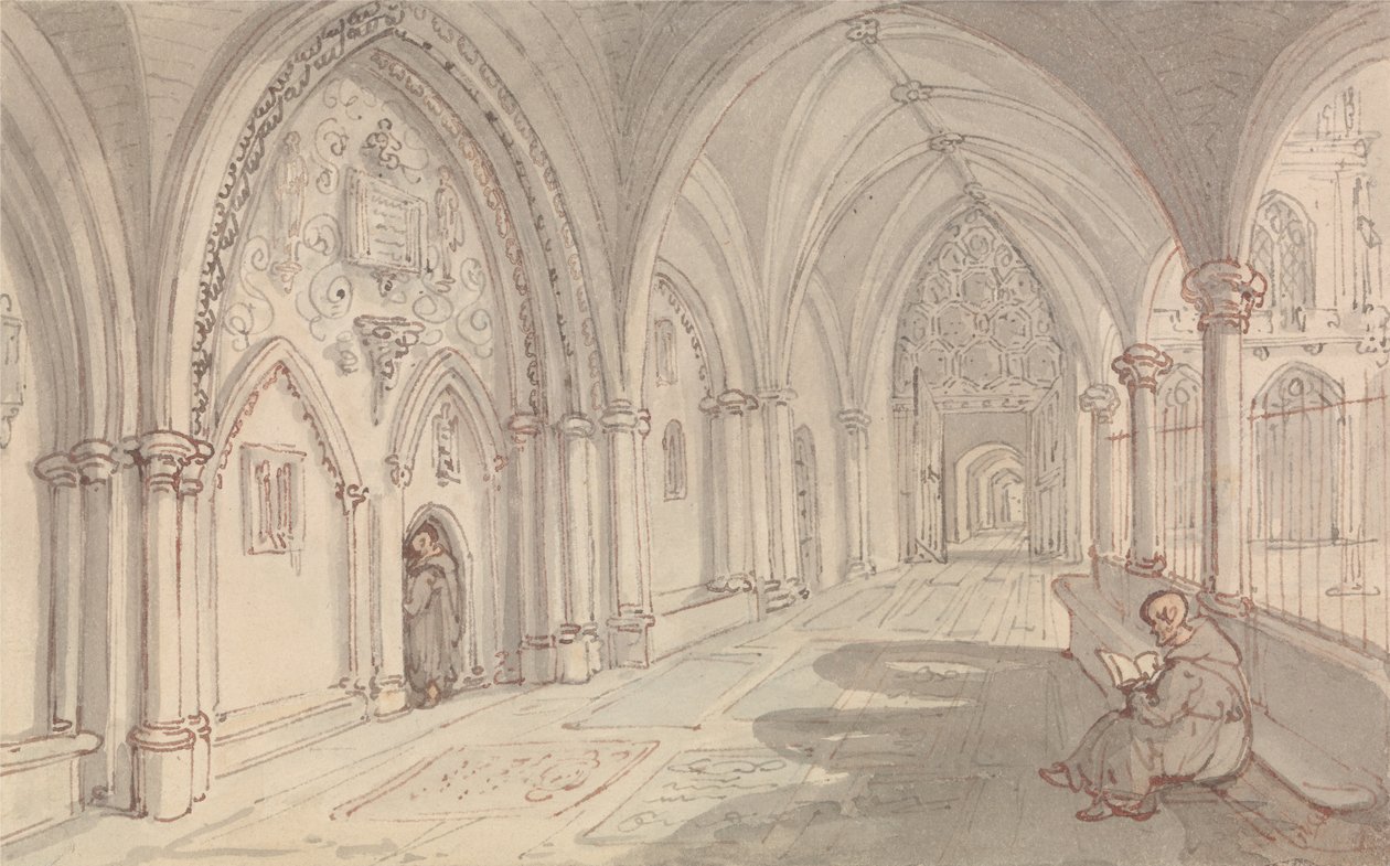 De kloosters van een klooster door Thomas Rowlandson