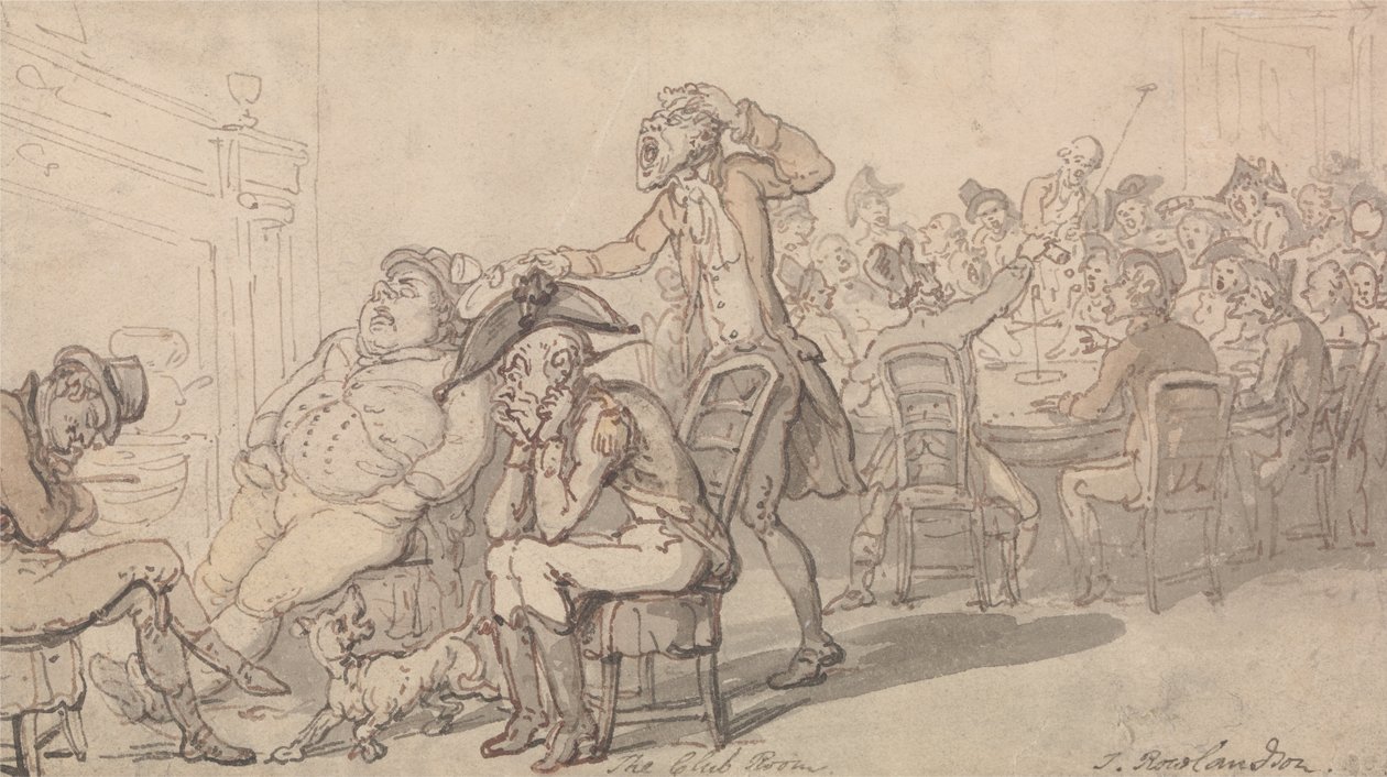 De clubkamer door Thomas Rowlandson