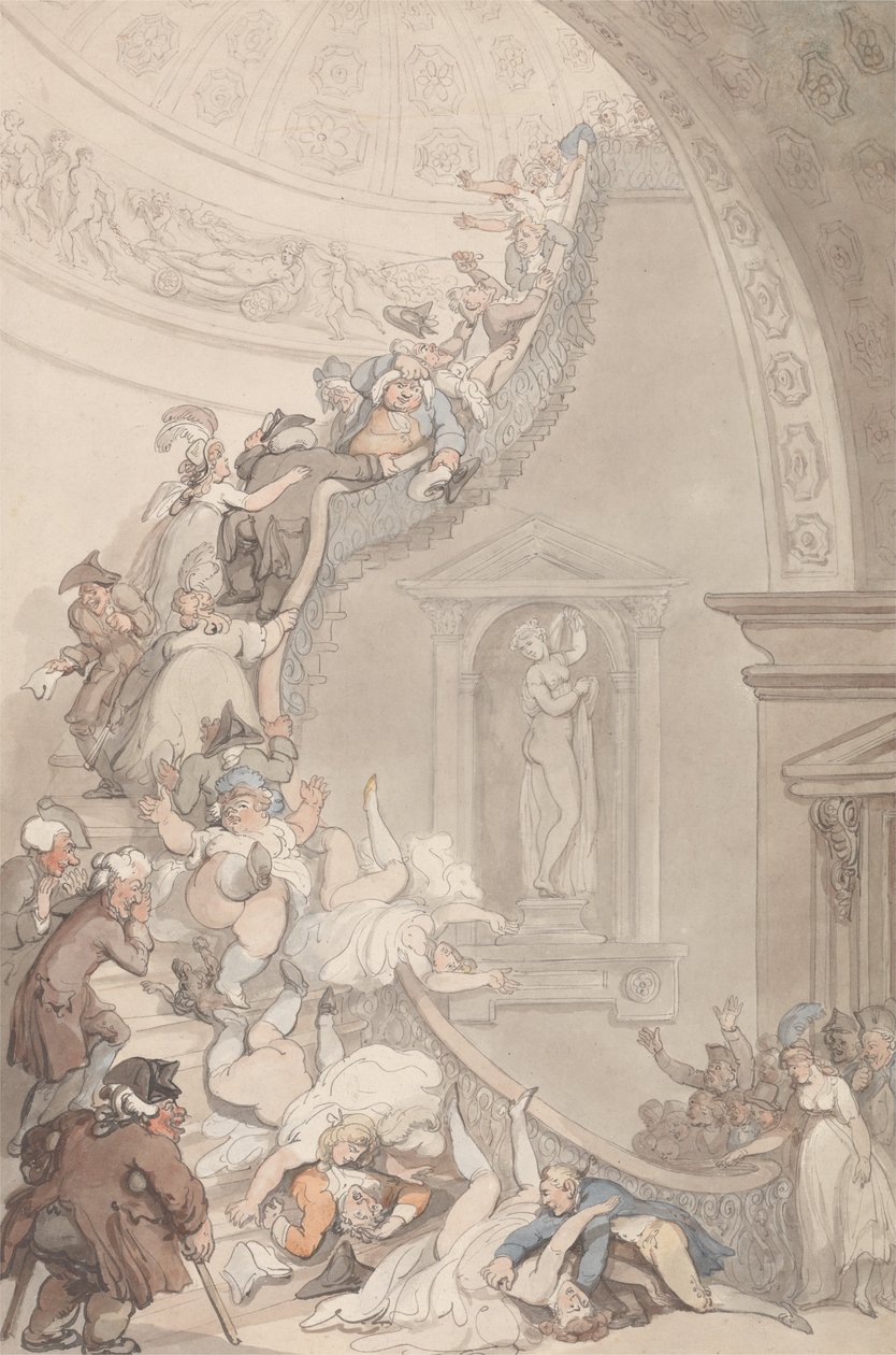 De Tentoonstellings Trap, Somerset House door Thomas Rowlandson