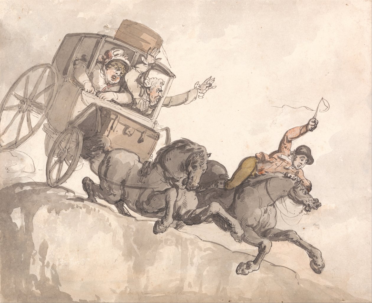 De weggelopen koets door Thomas Rowlandson