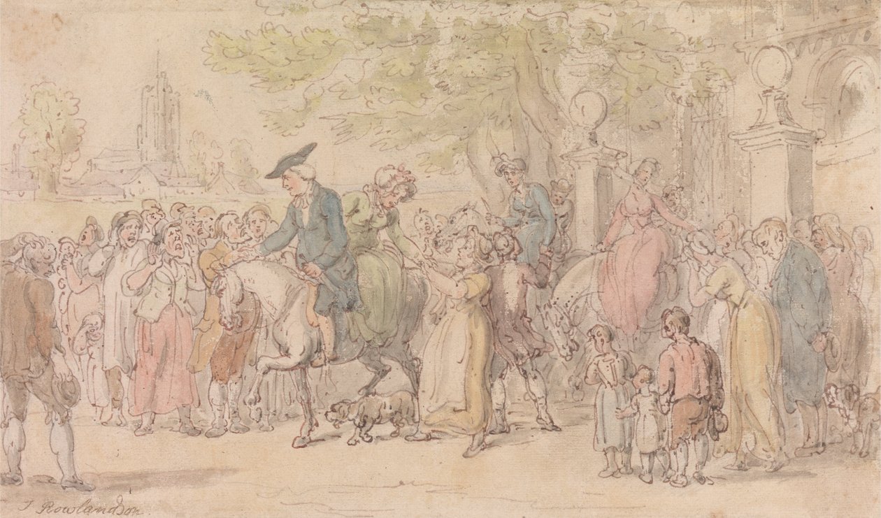 De Vicar van Wakefield - Het Vertrek uit Wakefield door Thomas Rowlandson