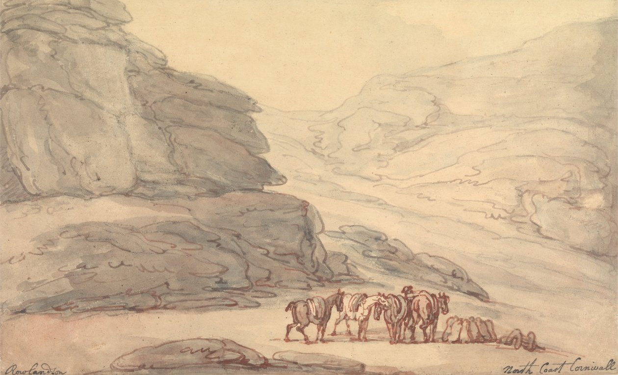 Vallei van Stenen, Lynton, Devon door Thomas Rowlandson