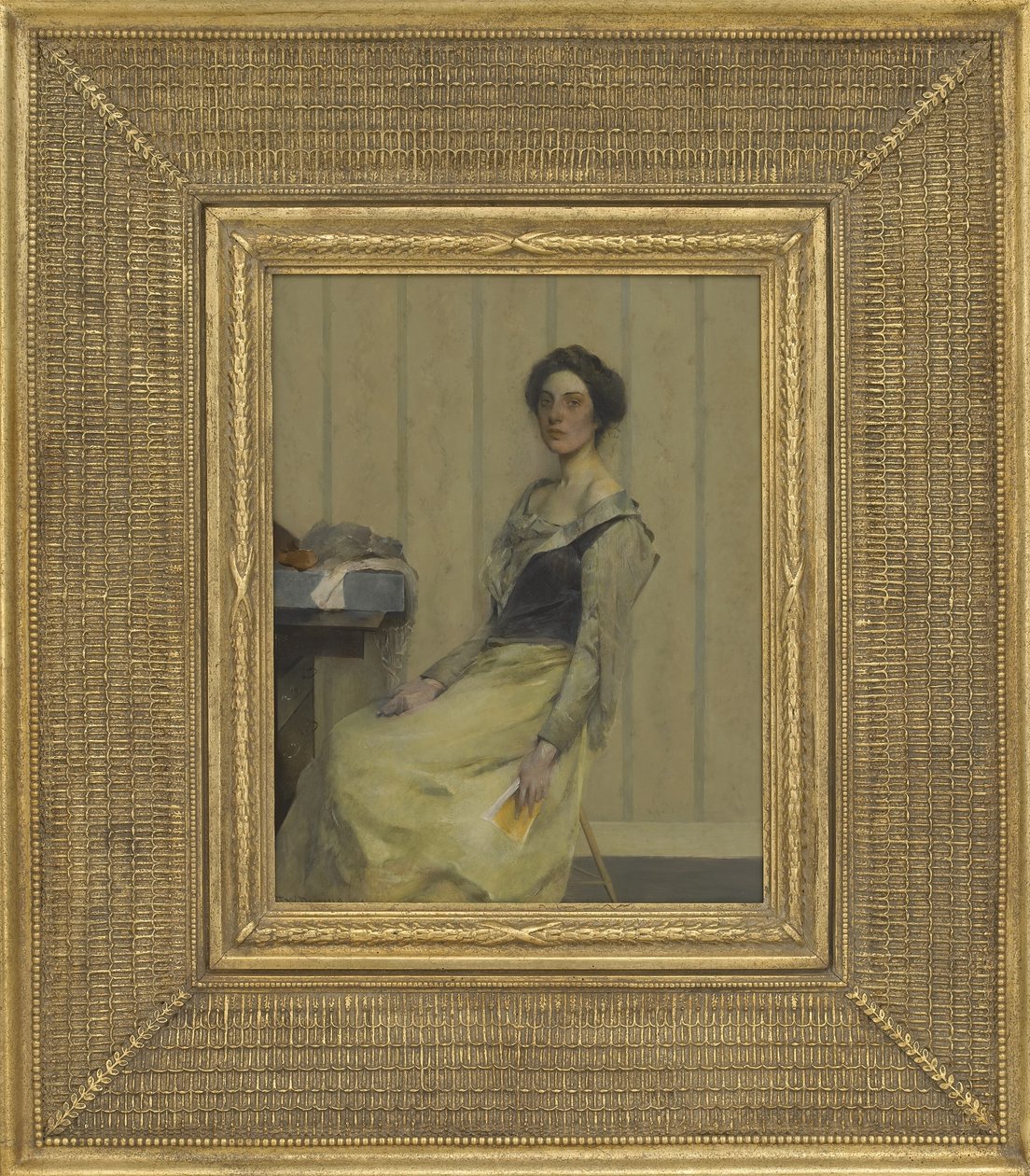La Comedienne door Thomas Wilmer Dewing