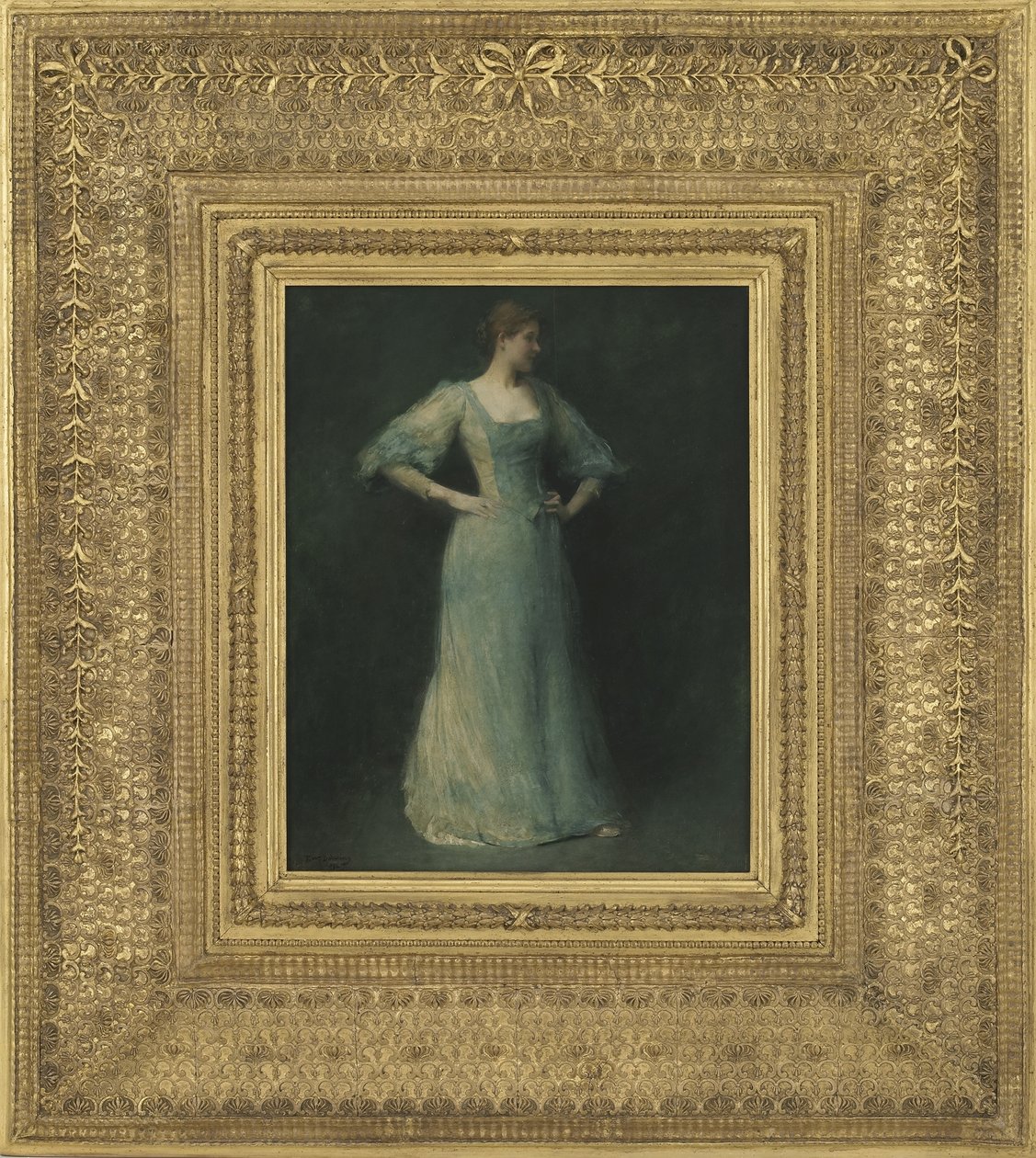 De Blauwe Jurk, 1892 door Thomas Wilmer Dewing