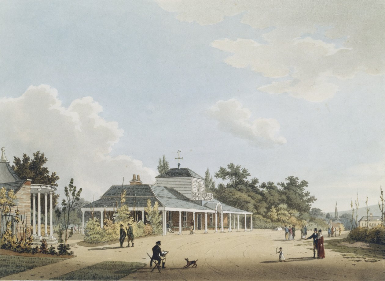 De Montpelier Pump Room, Cheltenham, gegraveerd door John Bluck, 1813 door Thomas after Hulley