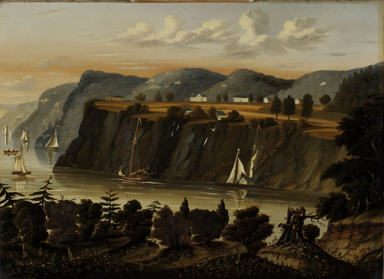Uitzicht op West Point, 1840-1860 door Thomas Chambers