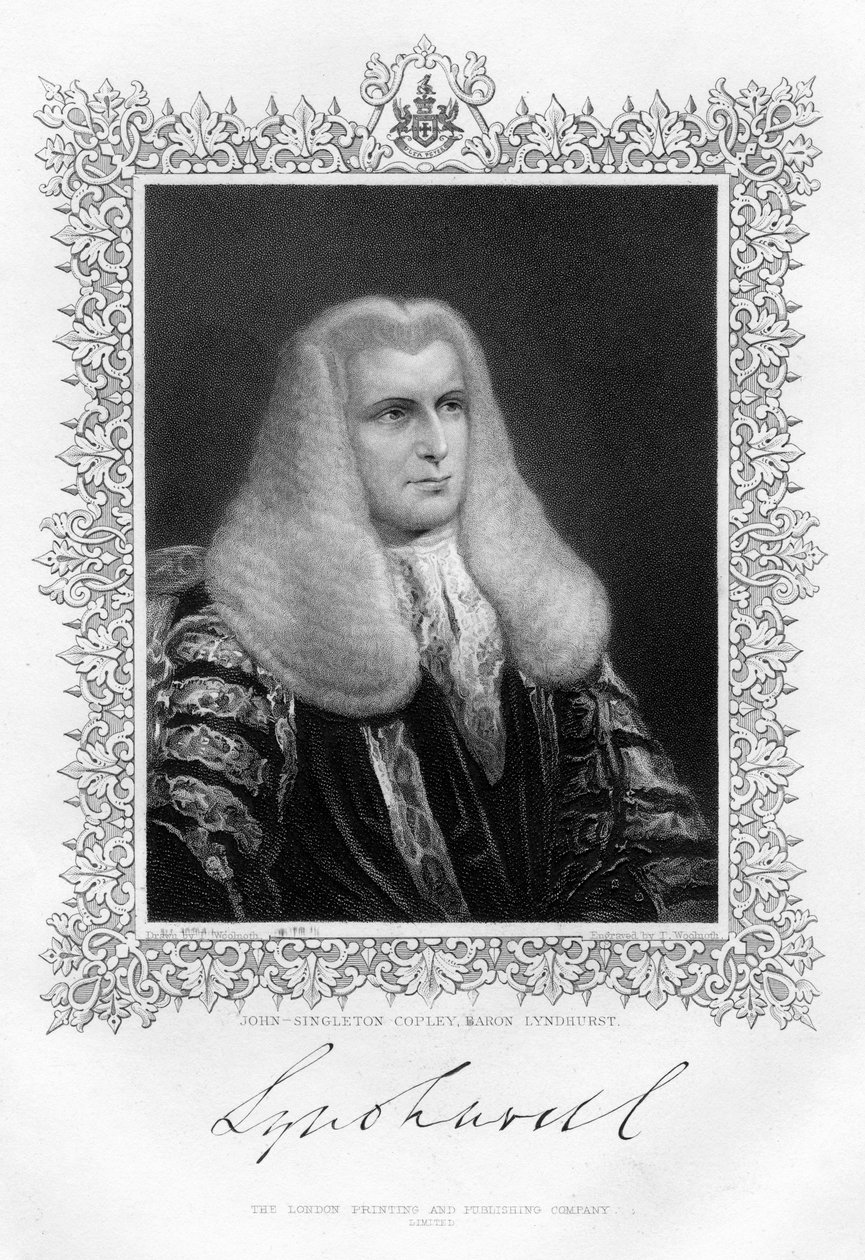 John Singleton Copley 1738-1815, Britse Lord Chancellor en politicus door Thomas A. Woolnoth