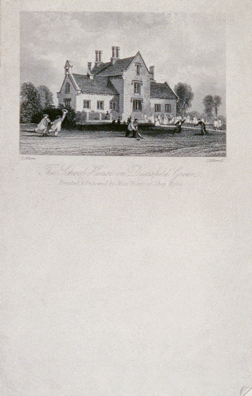 Het Schoolgebouw op Dunsfold Green, Surrey door Thomas Allom