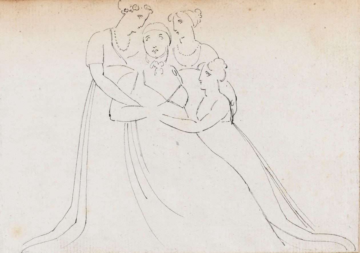 Nelsons nichtjes - Miss Bolton en Charlotte Nelson, later Lady Hood door Thomas Baxter
