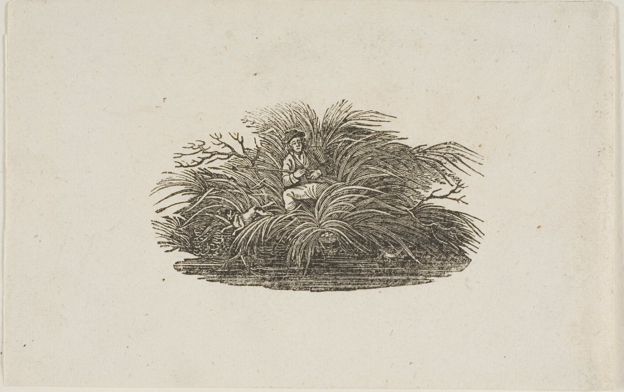 Sluitstuk: Man in Struik door Thomas Bewick