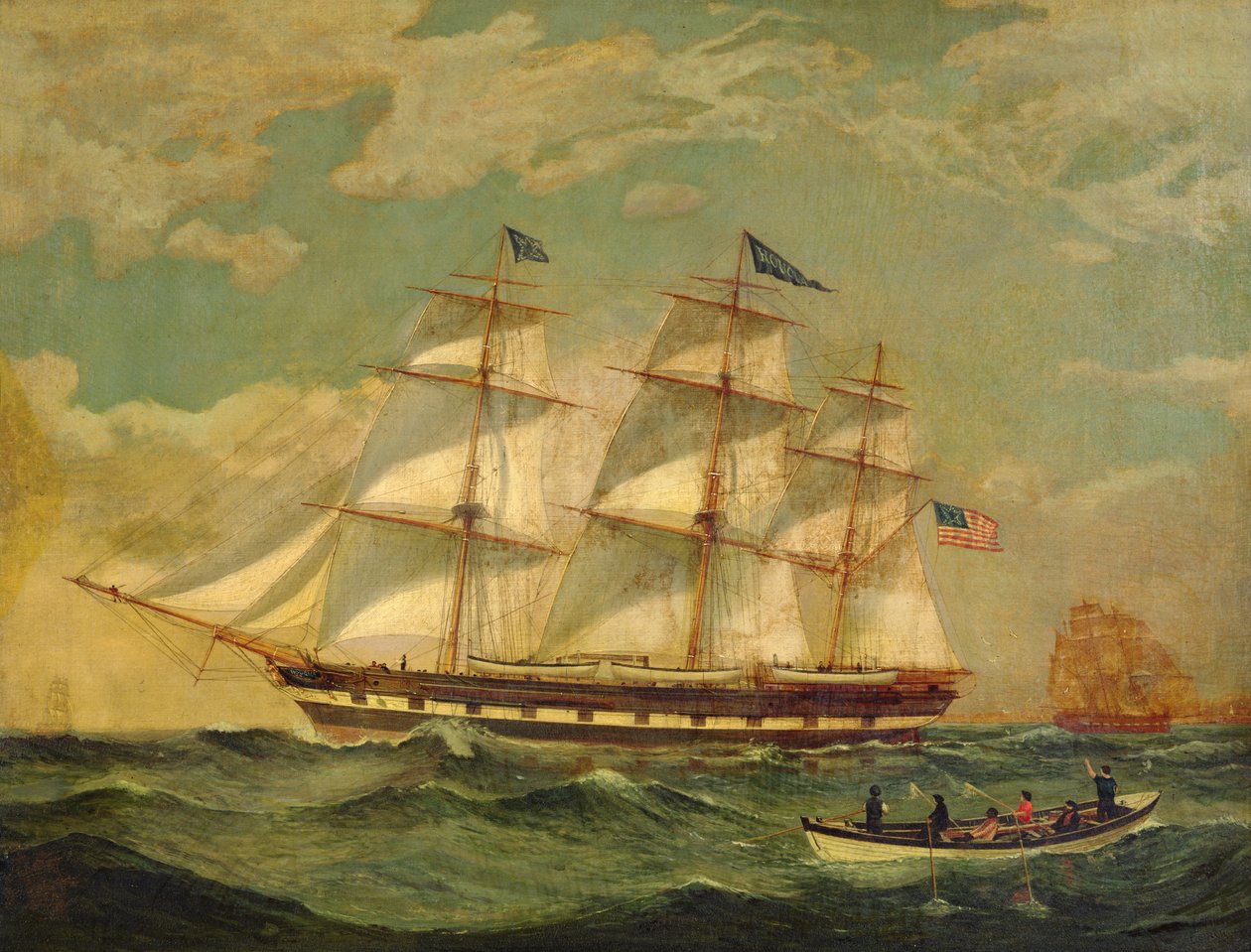 Schip Houqua door Thomas Birch