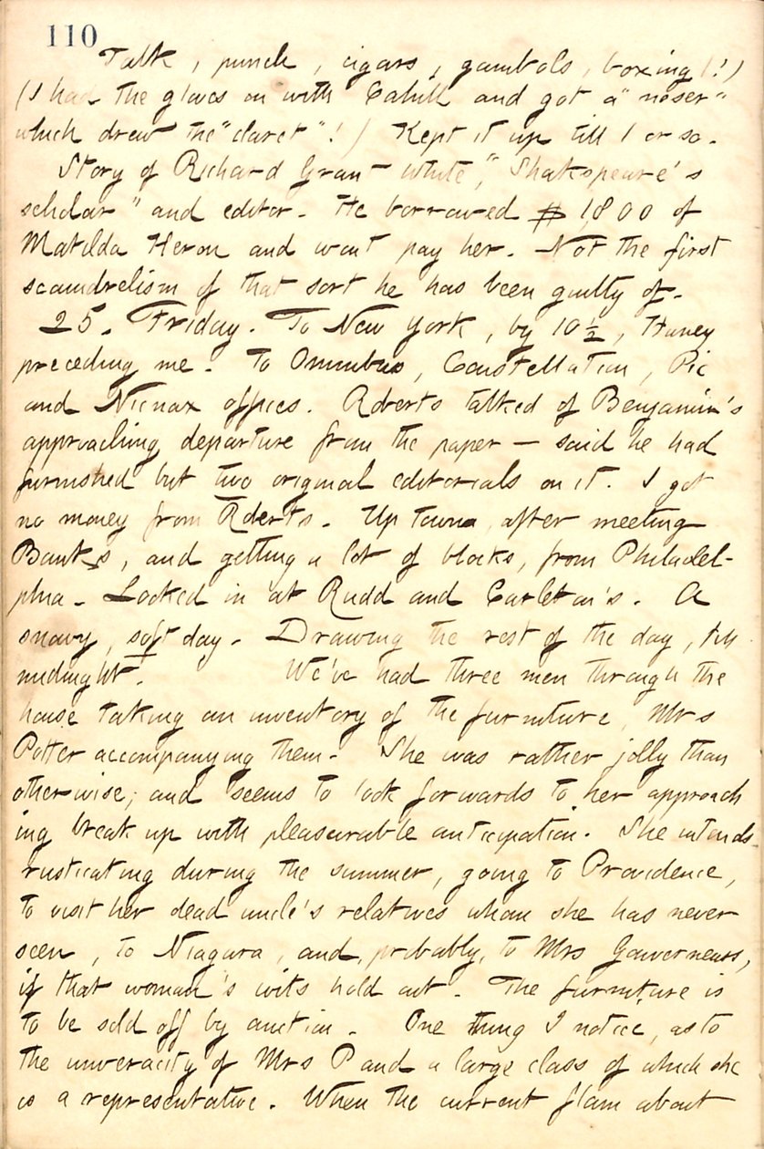 Dagboeken van Thomas Butler Gunn - Volume 10, pagina 123, 24-25 februari 1859 door Thomas Butler Gunn