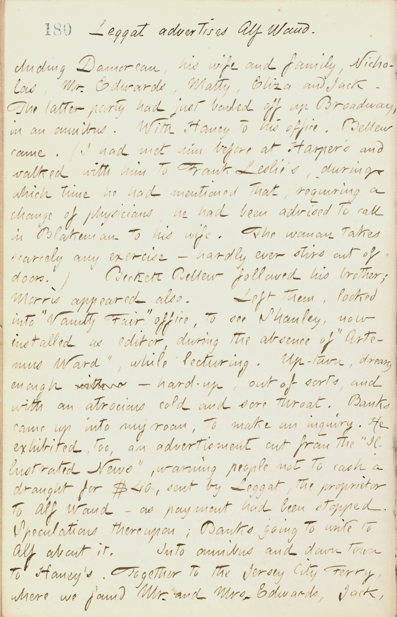 Dagboeken van Thomas Butler Gunn - Deel 18, pagina 198, 29 januari 1862 door Thomas Butler Gunn