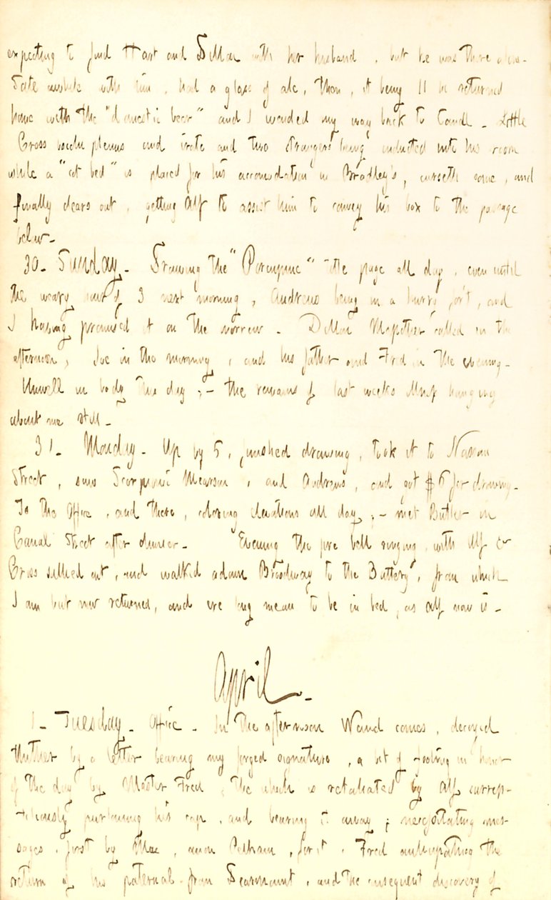 Dagboeken van Thomas Butler Gunn - Deel 2, pagina 70, 29 maart - 1 april 1851 door Thomas Butler Gunn