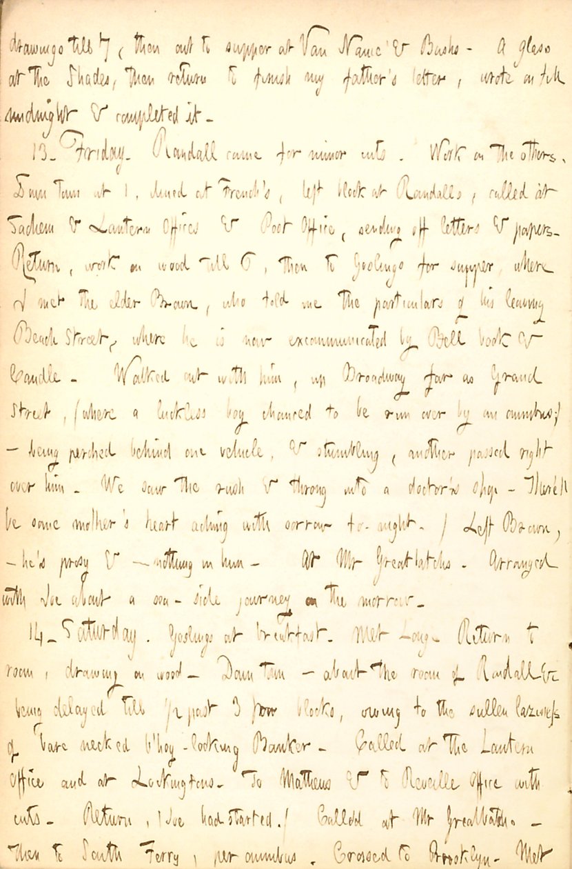 Thomas Butler Gunn Dagboeken- Volume 5, pagina 16, 12-14 augustus 1852 door Thomas Butler Gunn