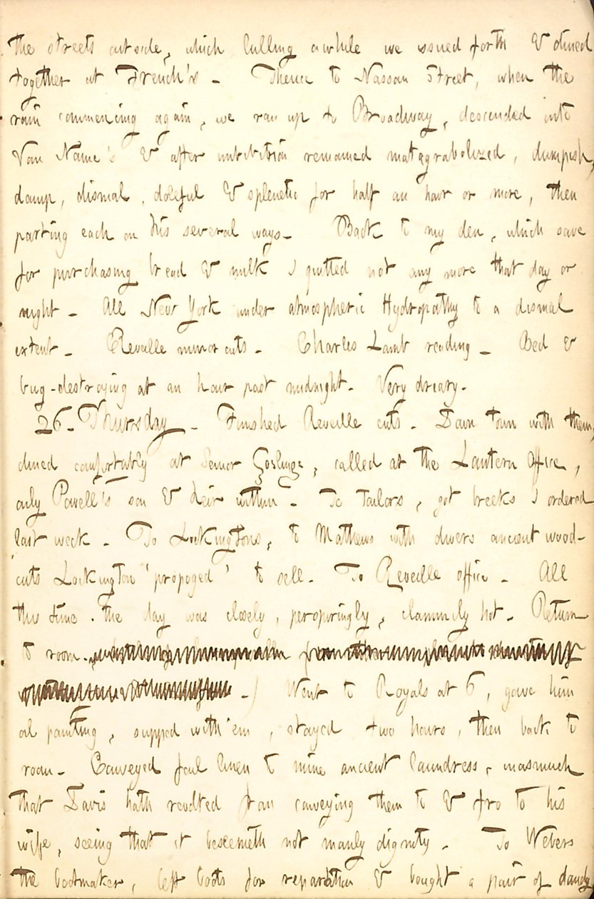 Thomas Butler Gunn Dagboeken - Deel 5, pagina 21, 25-26 augustus 1852 door Thomas Butler Gunn