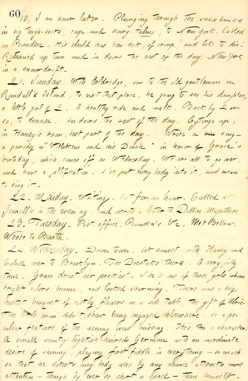 Thomas Butler Gunn Dagboeken - Deel 9, pagina 71, 20-24 februari 1858 door Thomas Butler Gunn