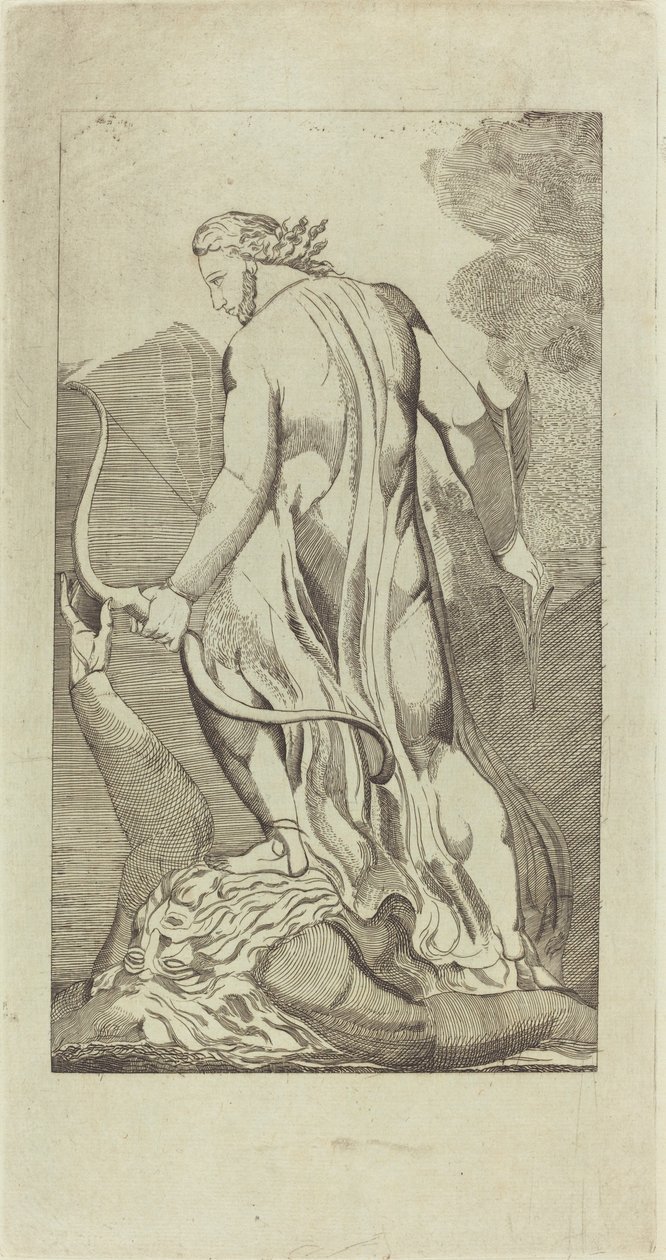 Christus Vertrapt Satan door Thomas Butts, Jr. after William Blake