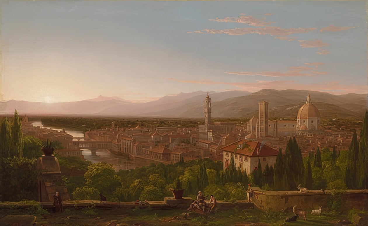Uitzicht op Florence. 1837 door Thomas Cole