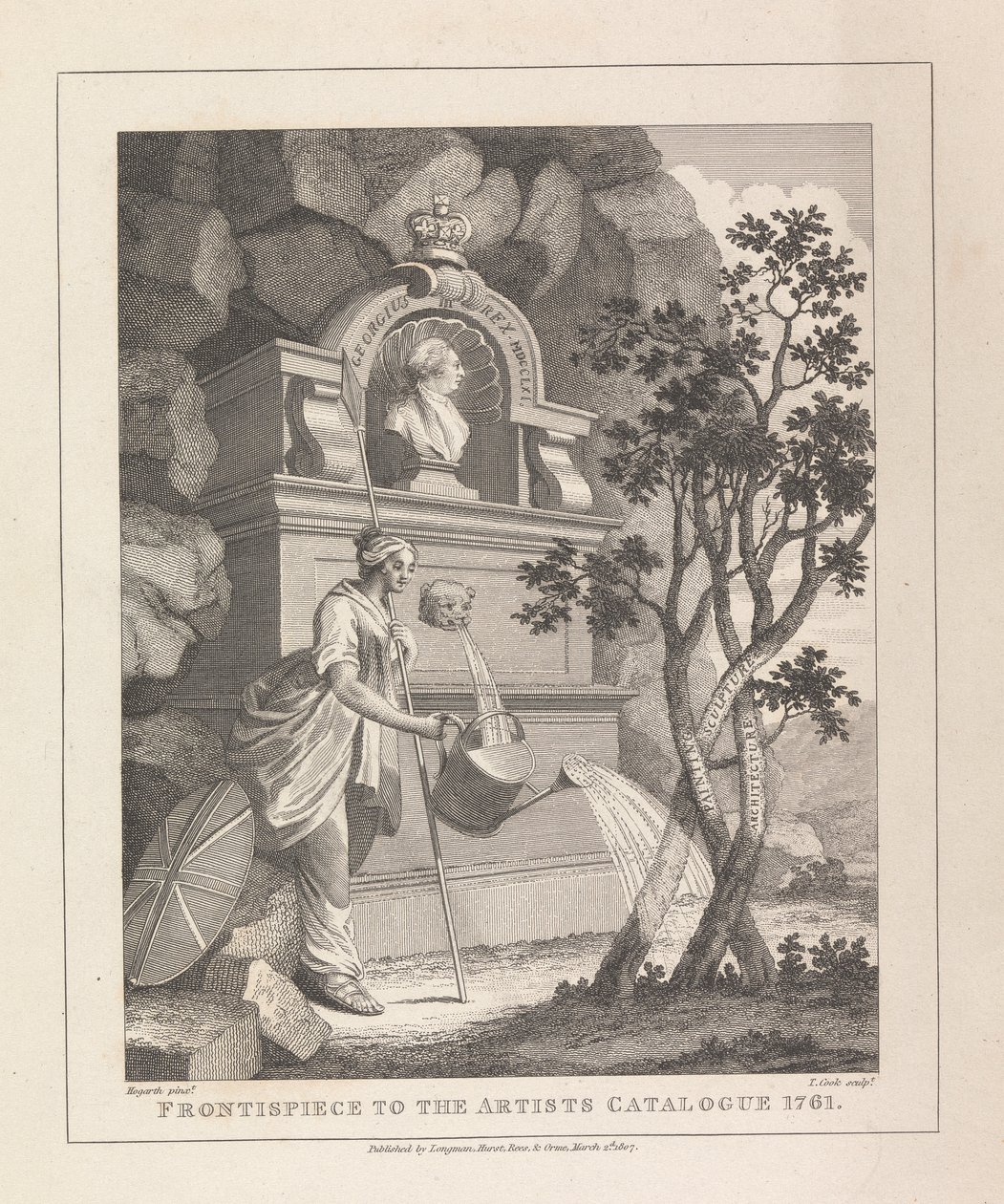 Frontispice van de catalogus van de kunstenaar, 1761 door Thomas Cook