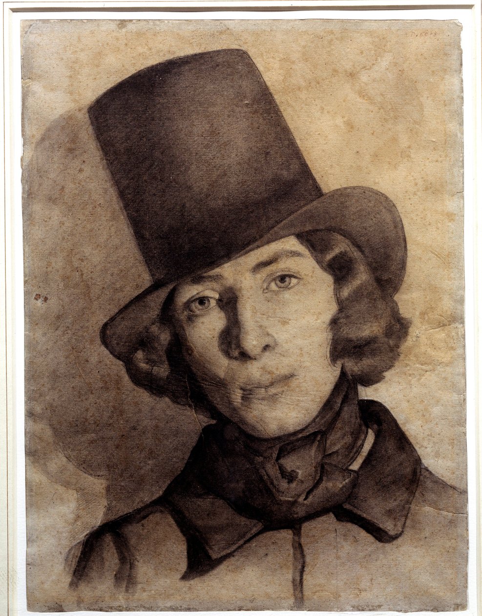 Portret van Maurice Sand (1823-1889), zoon van George Sand, 21 jaar oud - Ongedateerde tekening door Thomas Couture (1815-1879) - deze tekening werd lange tijd beschouwd als die van zijn moeder George Sand, Musee de la Vie Romantique, Parijs door Thomas Couture