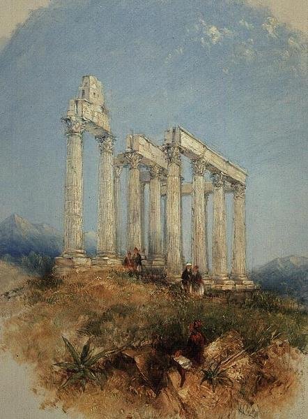 De Tempel van Jupiter Olympius, Athene door Thomas Creswick