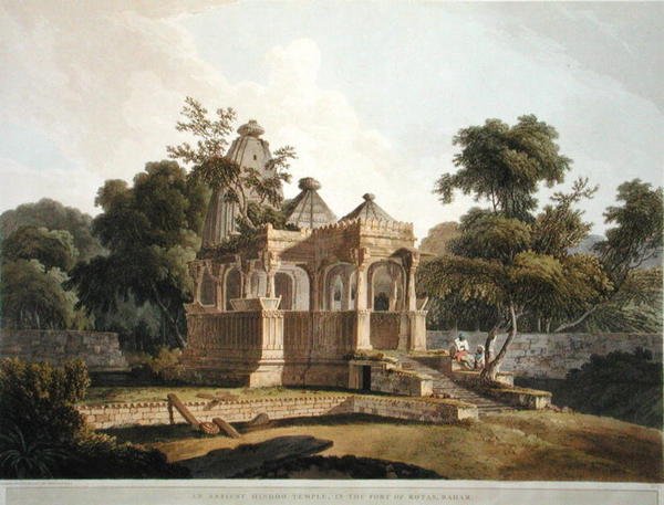 Een oude Hindoe-tempel in het fort van Rotas, Bahar, plaat 12 uit 