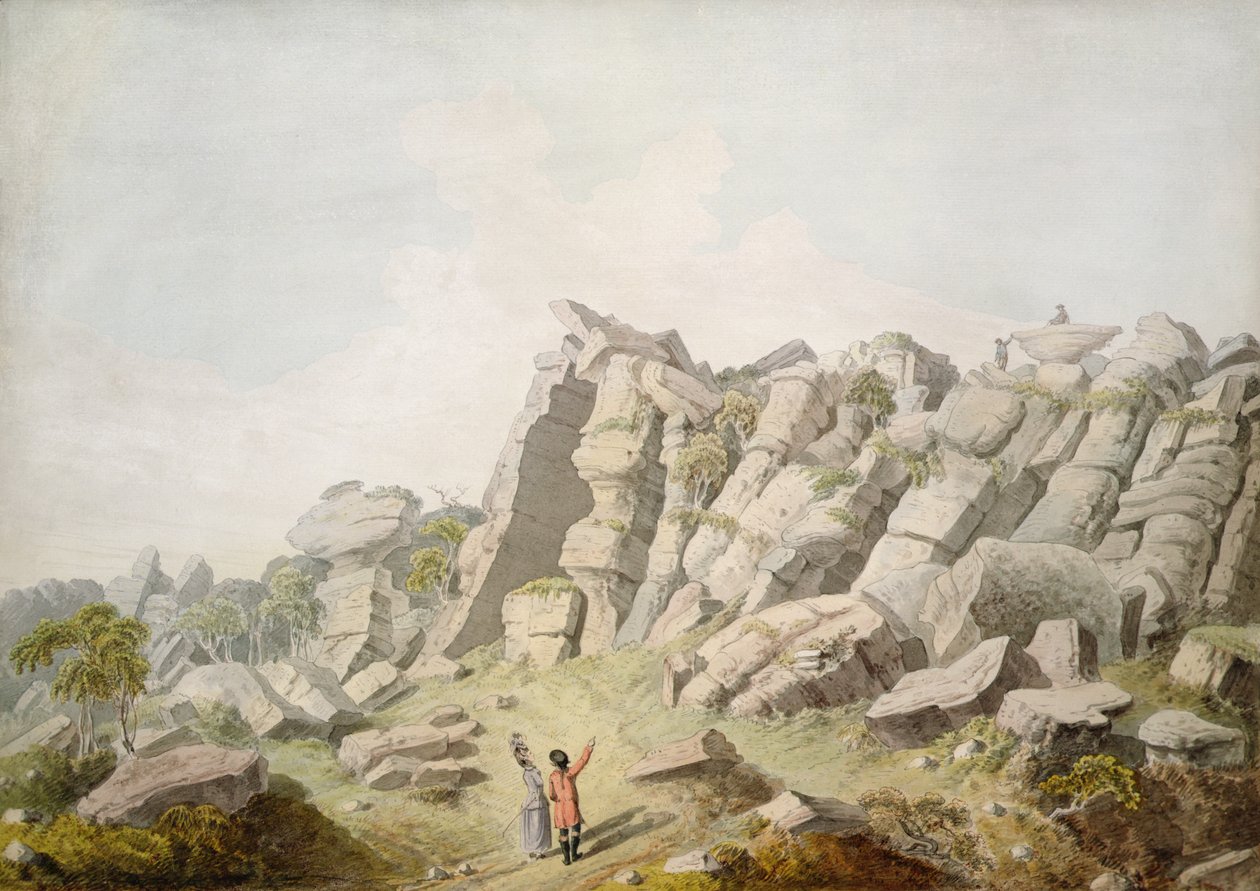 Figuren bij Brimham Crags door Thomas Daniell