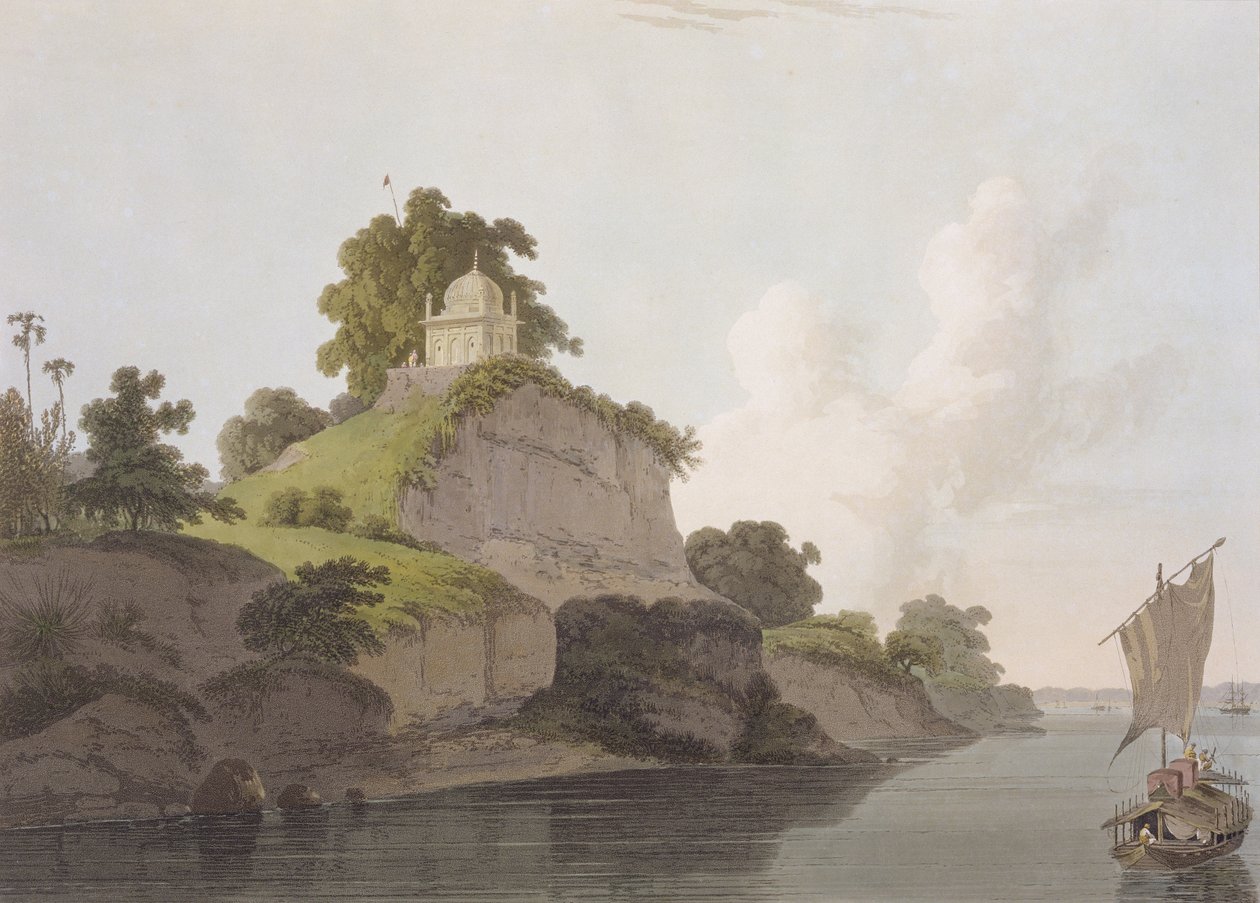Hindoe Tempel bij Currah, aan de rivier de Ganges, uit 