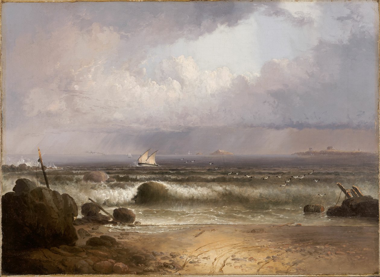 Naderende Storm Nahant Beach met een Zomers Buitje door Thomas Doughty