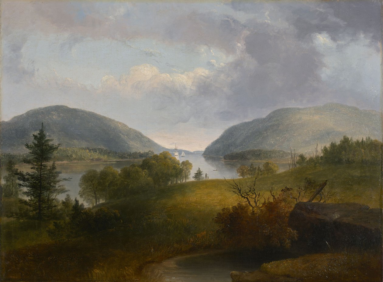 Hudsonrivier bij Bear Mountain door Thomas Doughty