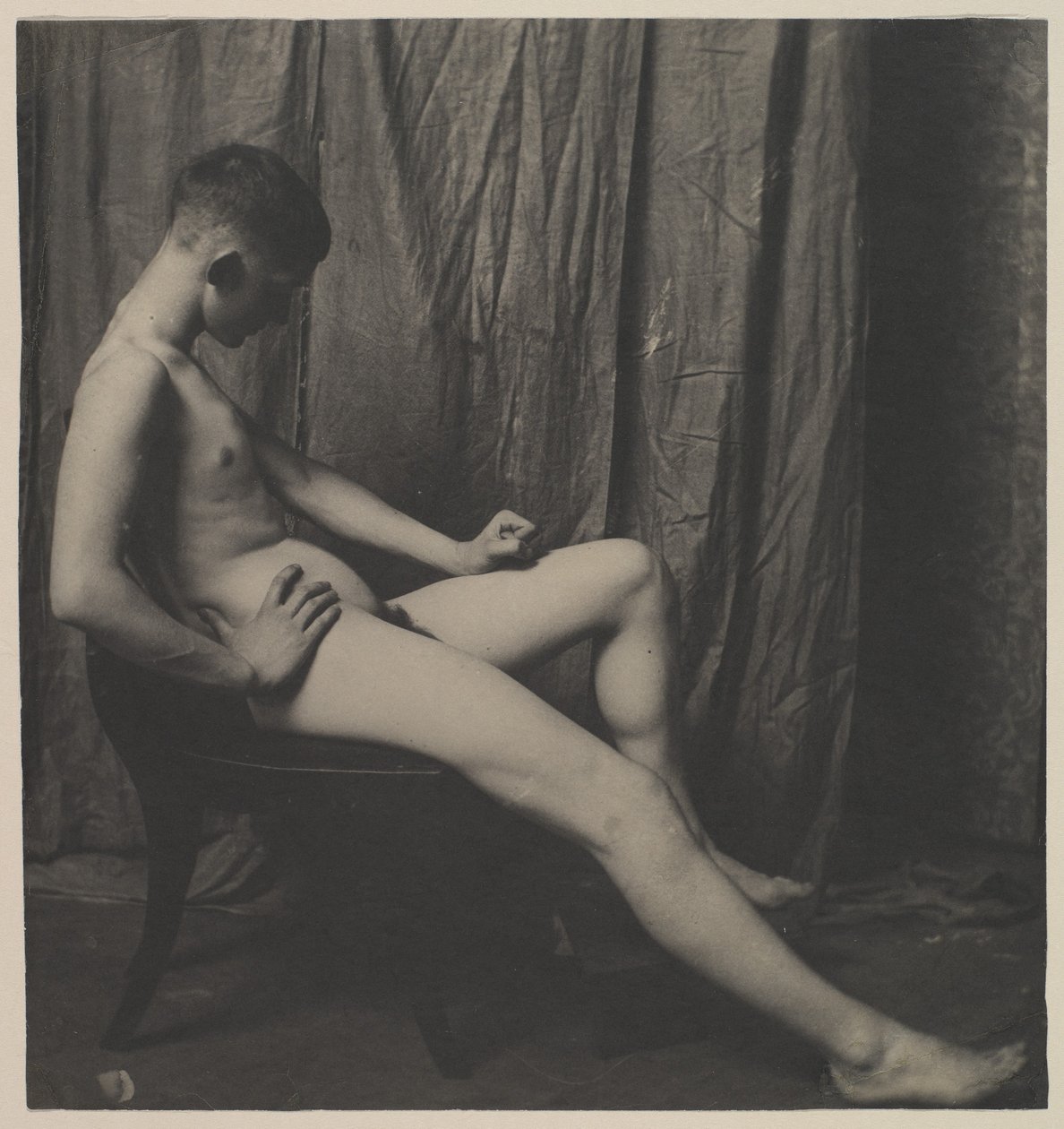 Naakt van Bill Duckett, bij de Art Students’ League van Philadelphia door Thomas Eakins