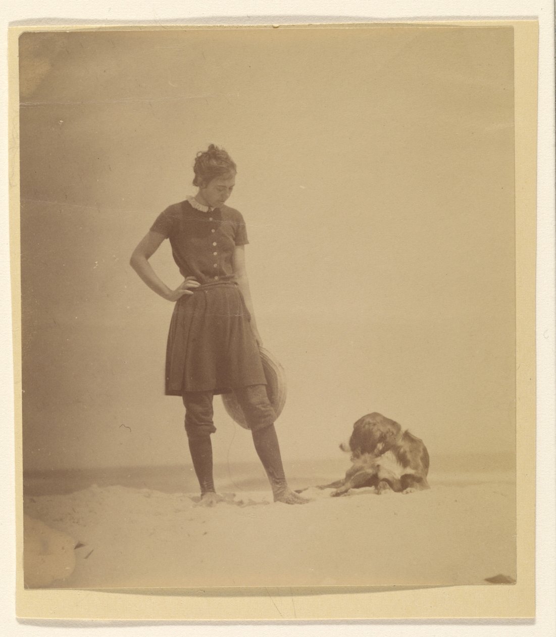 [Margaret Eakins en Harry op het strand, Manasquan, New Jersey] door Thomas Eakins