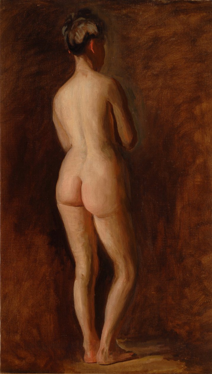Staand vrouwelijk naakt (achteraanzicht) door Thomas Eakins
