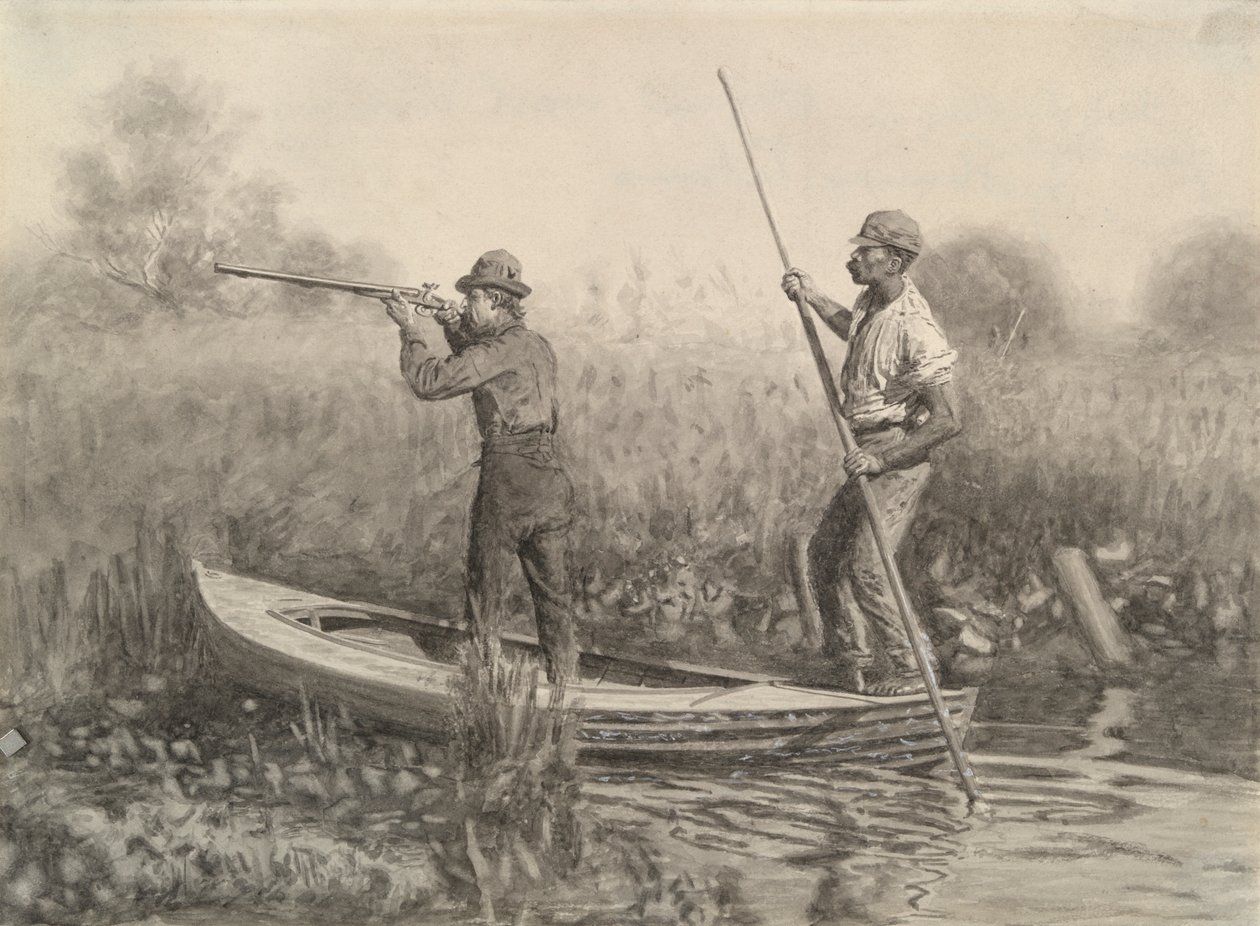Studie voor schieten vanaf een punter door Thomas Eakins