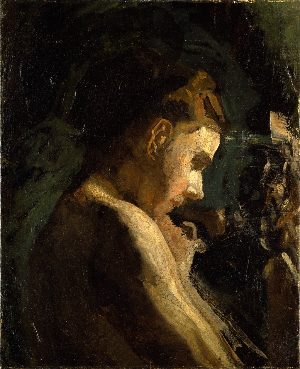 Studie naar het hoofd van een meisje door Thomas Eakins