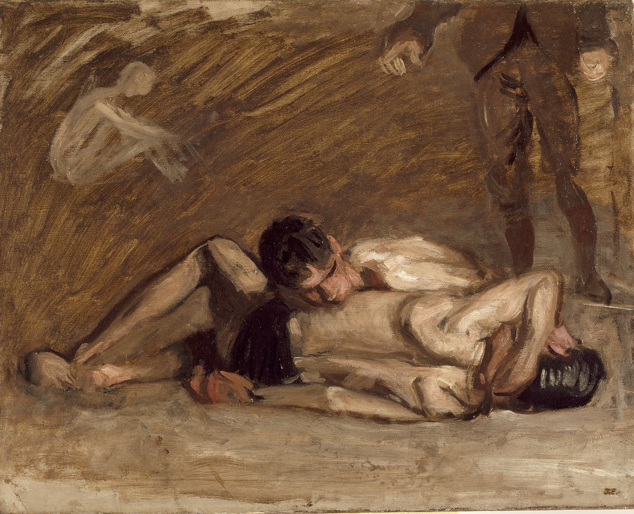 Worstelaars door Thomas Eakins