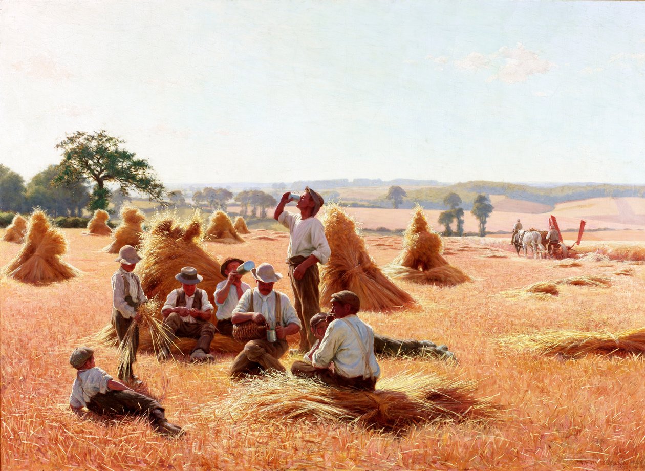 Rustende oogsters door Thomas Frederick Mason Sheard