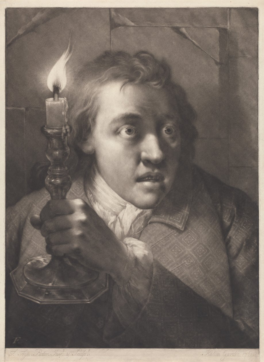 Mann mit Kerze door Thomas Frye