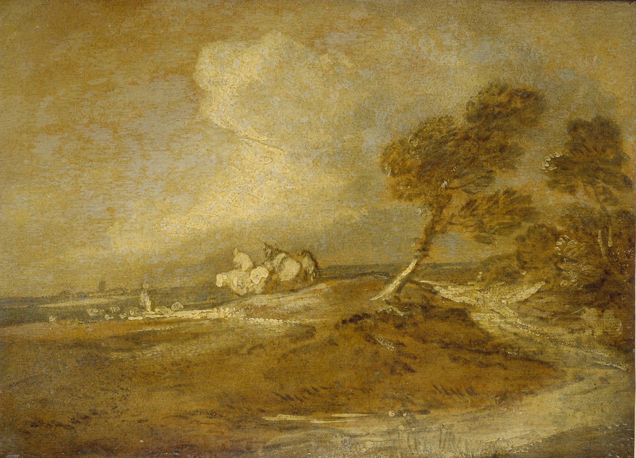 Een landschap met ruiters door Thomas Gainsborough