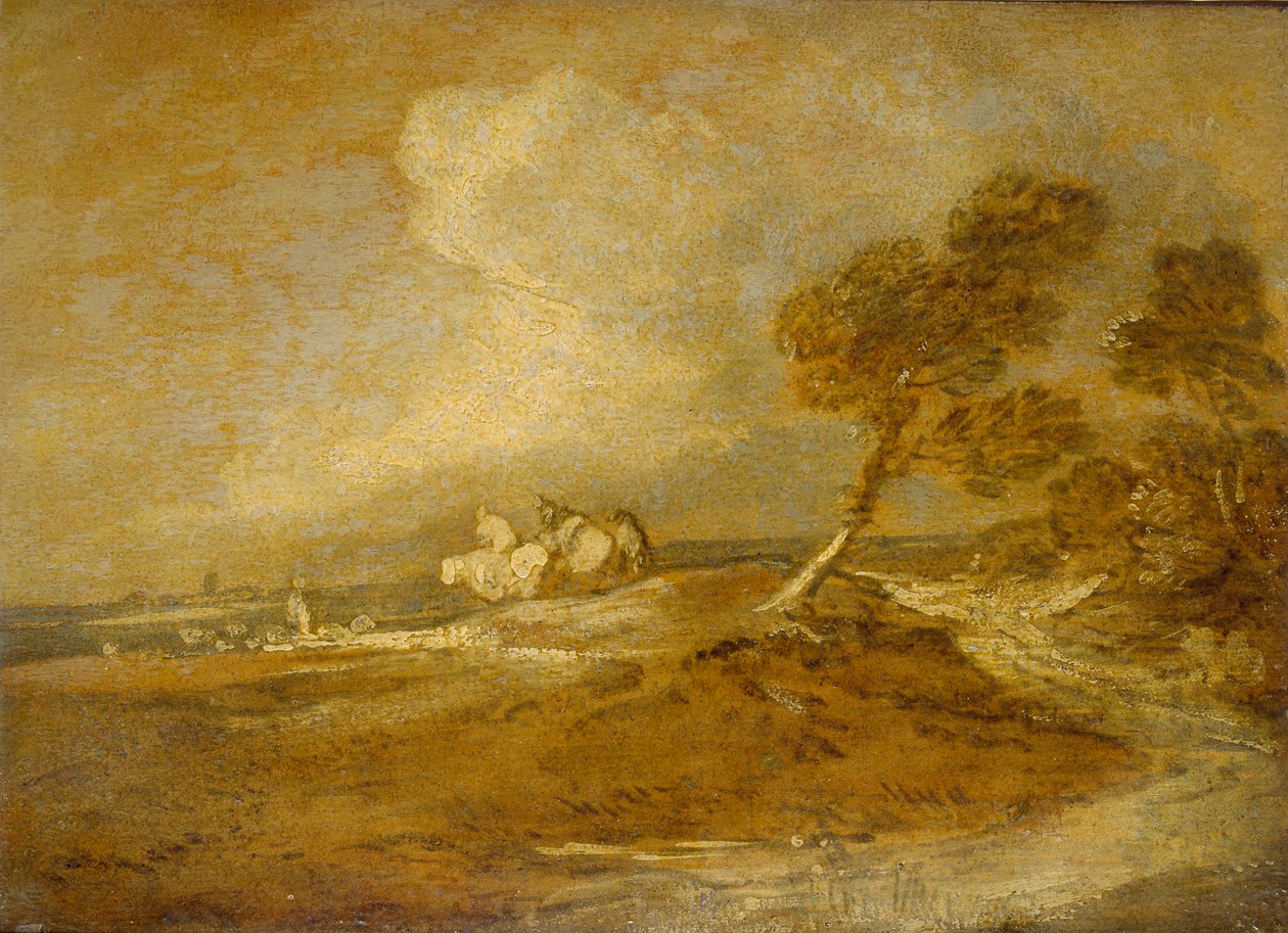 Een landschap met ruiters door Thomas Gainsborough
